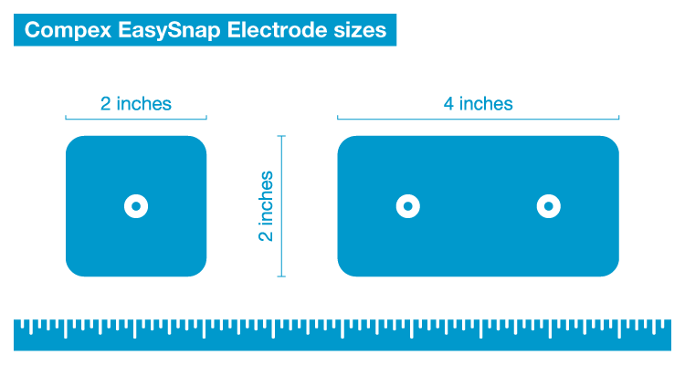 Compex EasySnap electrode sizes