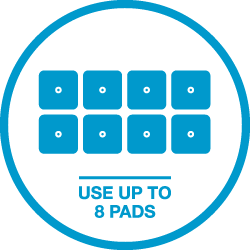 You can use up to 8 pads with Compex EMS units