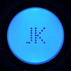 Aria backlit display – user's initials