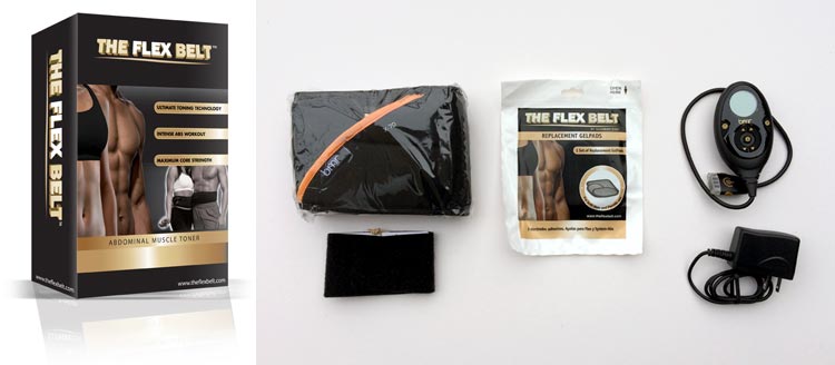 Flex Belt packaging and pieces