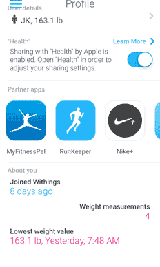 Smart Body Analyzer sharing measurements with Apple Health – step 1