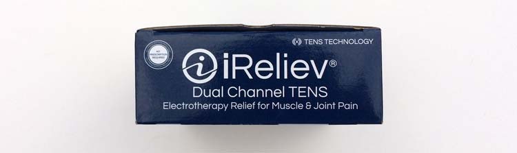 packaging with slogan: electrotherapy relief for muscle and joint pain