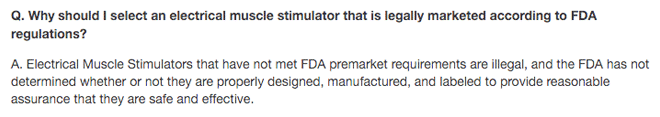 Why you should select an electrical muscle stimulator that is legally marketed according to FDA regulations