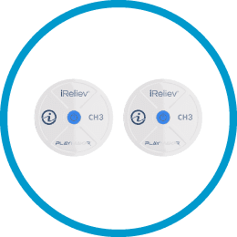  iReliev TENS & EMS Expandable Wireless Receiver Pods with Hard  Case - for Use with iReliev ET-5050 TENS + EMS Unit - Includes 2  Rechargeable Wireless Receiver Pods - ET-5050 Hand