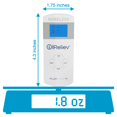 iReliev PlayMakar wireless remote weighs 1.8 oz