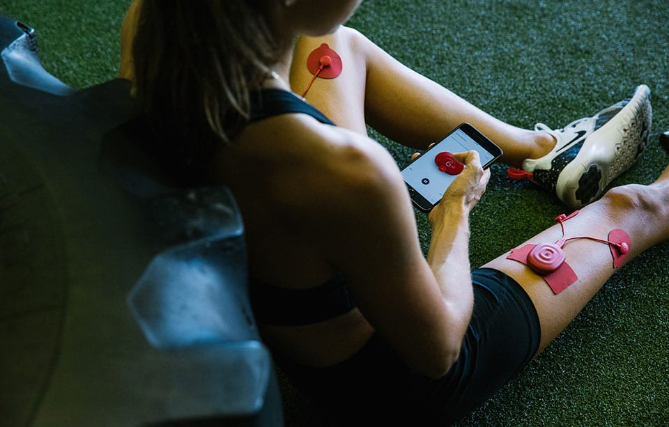 PowerDot Electric Muscle Stimulator in Use