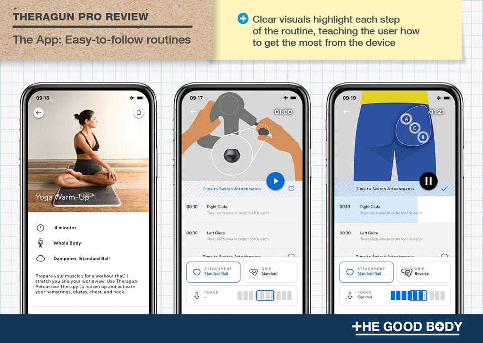 Theragun App routines are easy-to-follow