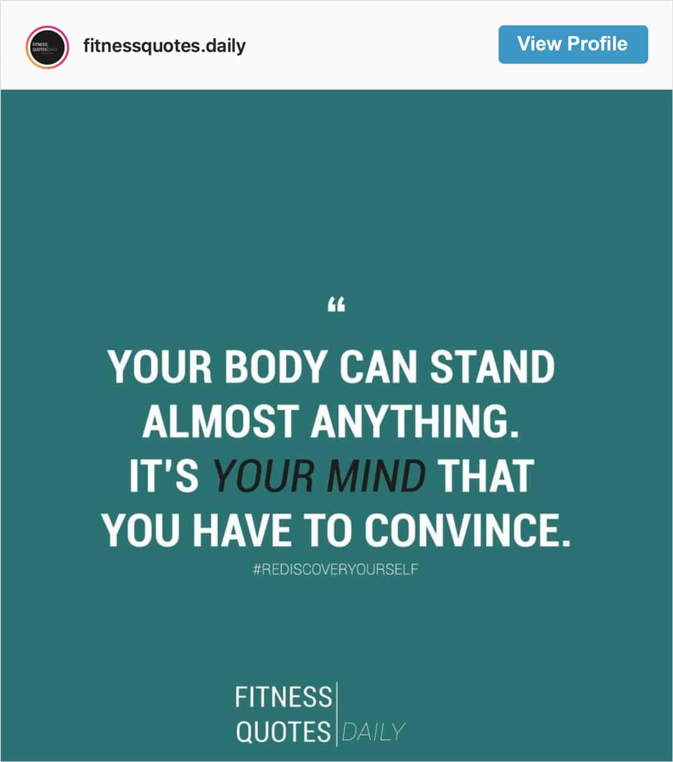 Follow Fitness Quotes Daily's Instagram account