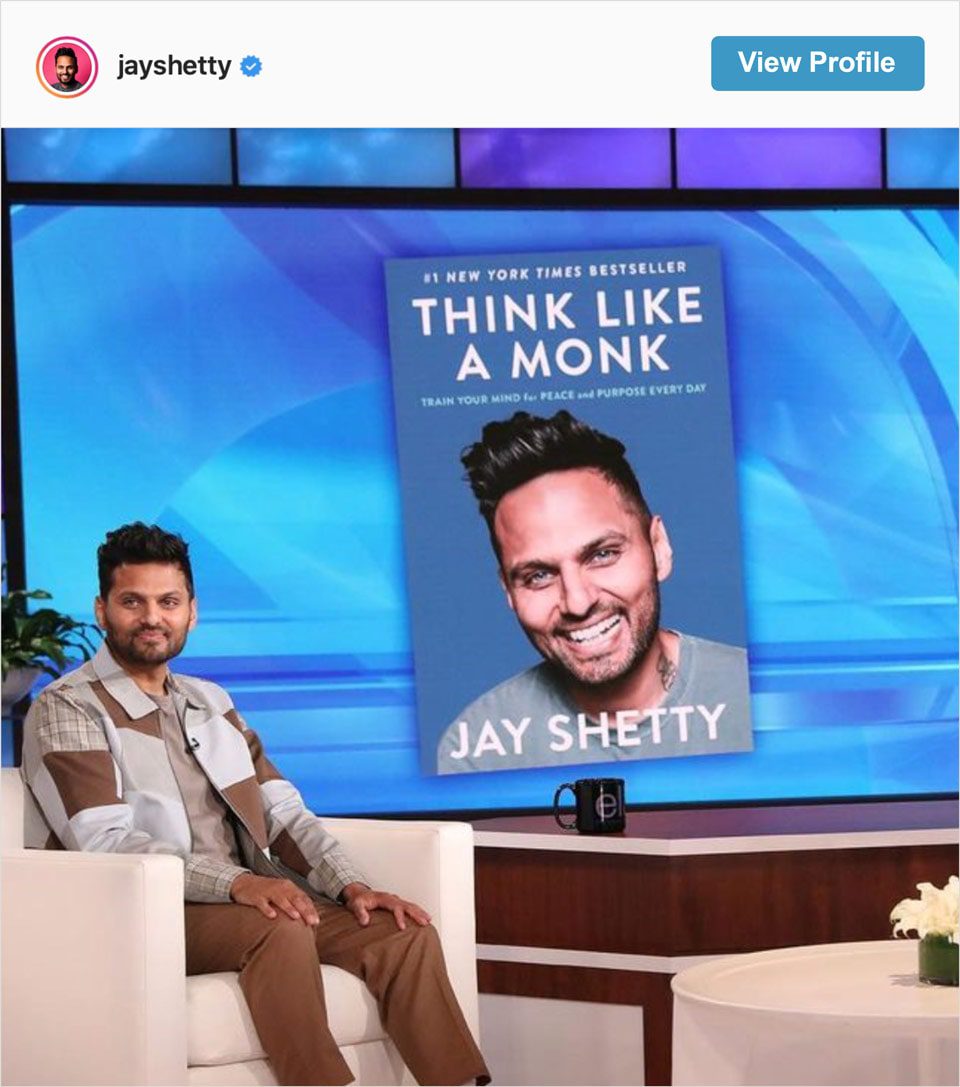 Follow Jay Shetty's Instagram account