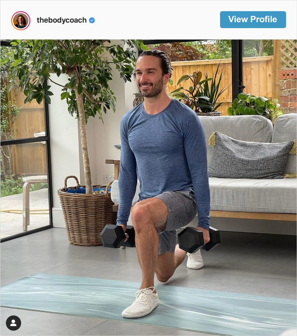 Follow The Body Coach's Instagram account