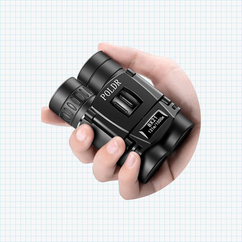 POLDR 8x21 Small Compact Lightweight Binoculars