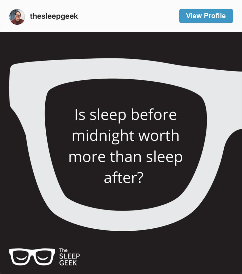 Follow The Sleep Geek's Instagram account