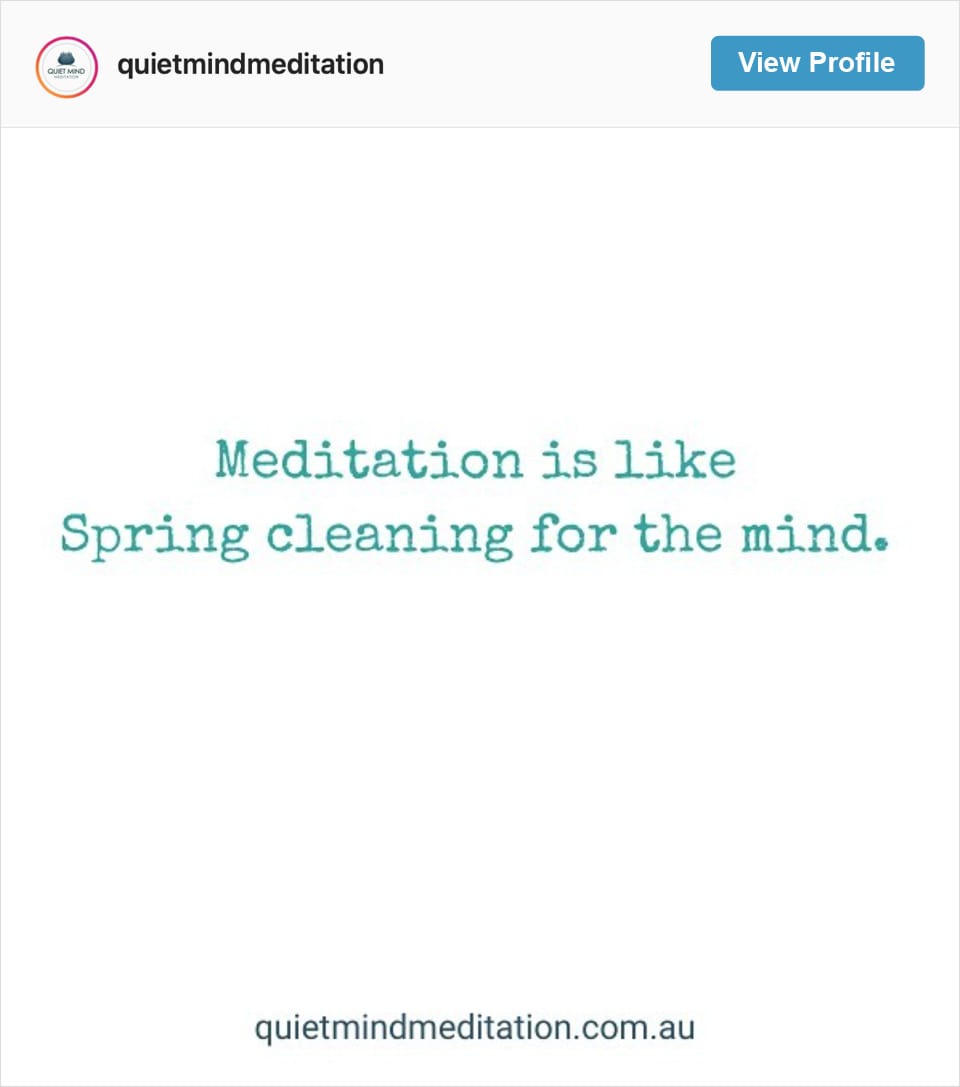 Follow Quiet Mind Meditation's Instagram account