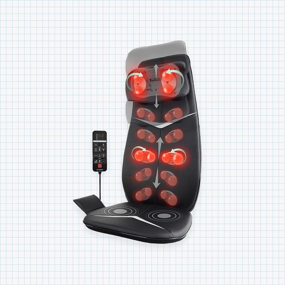 HoMedics Shiatsu Select Kneading Back Massager with Heat, 12 Massage Nodes,  Integrated Strapping System 