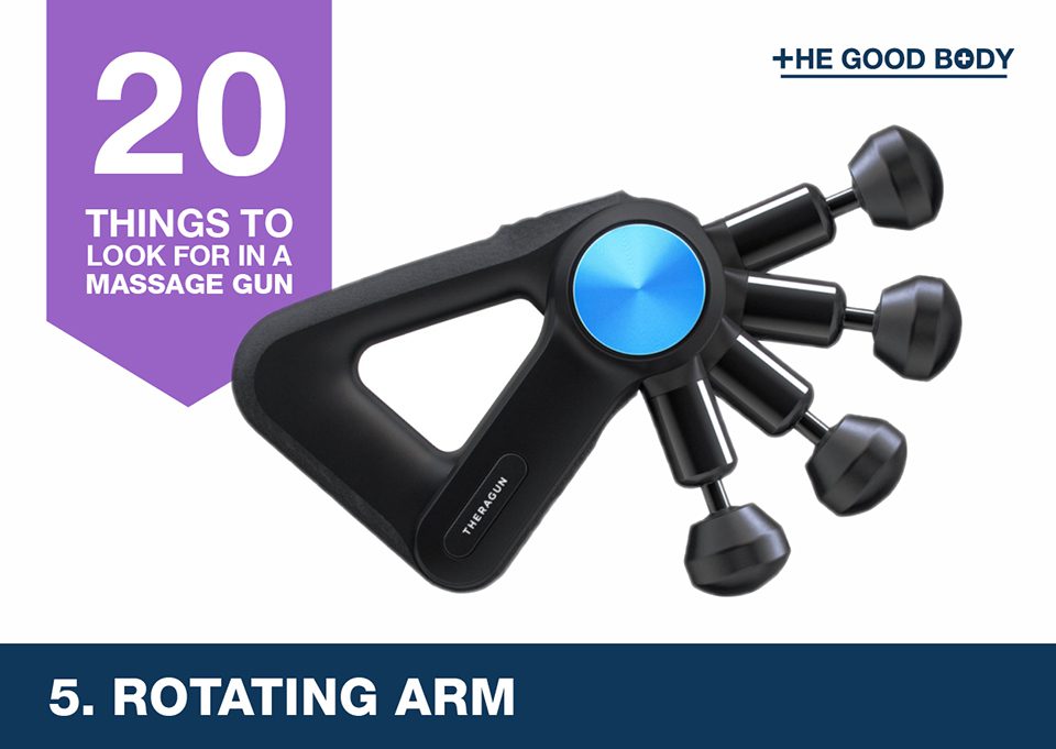 Consider rotating arm when choosing a massage gun