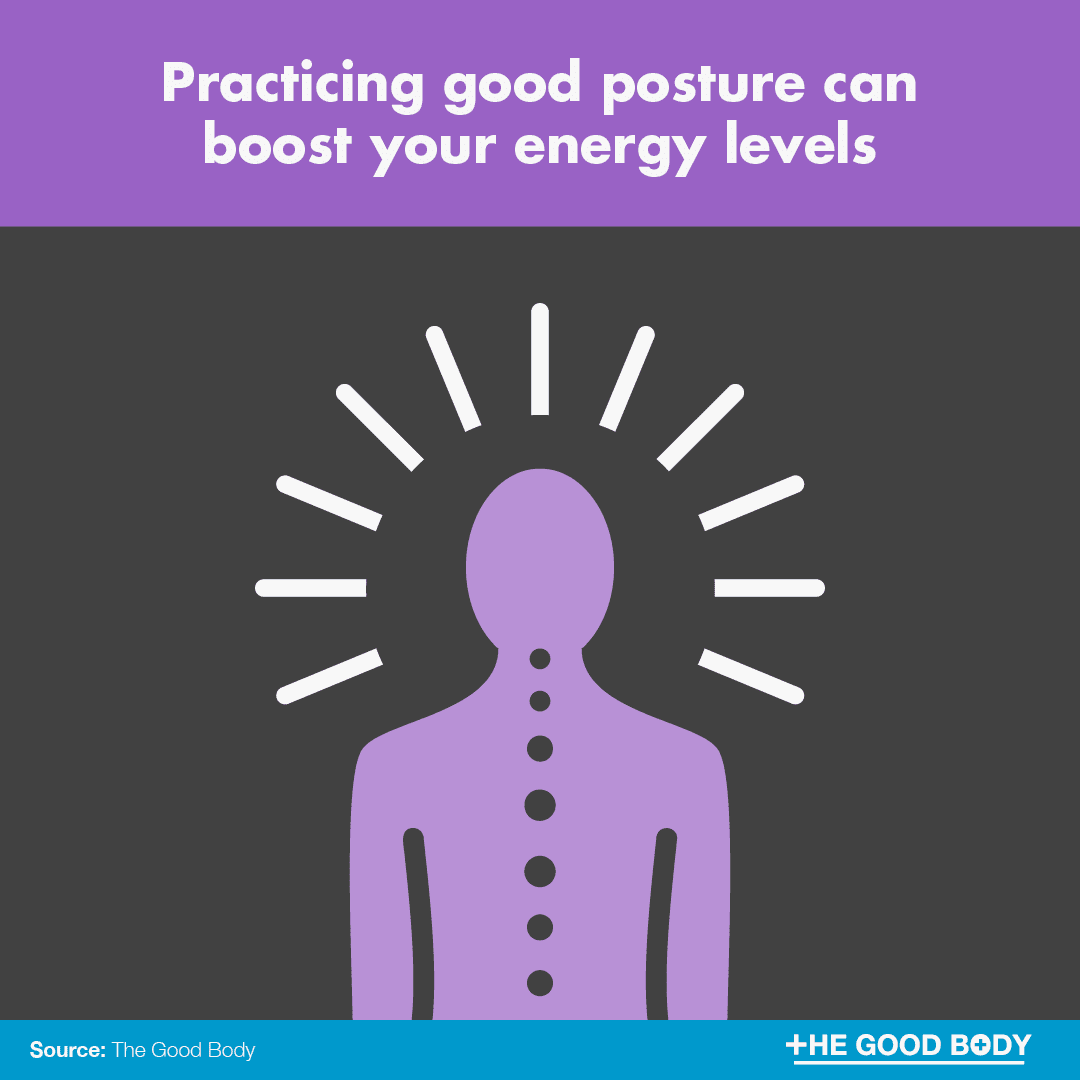 Practicing good posture can boost your energy levels