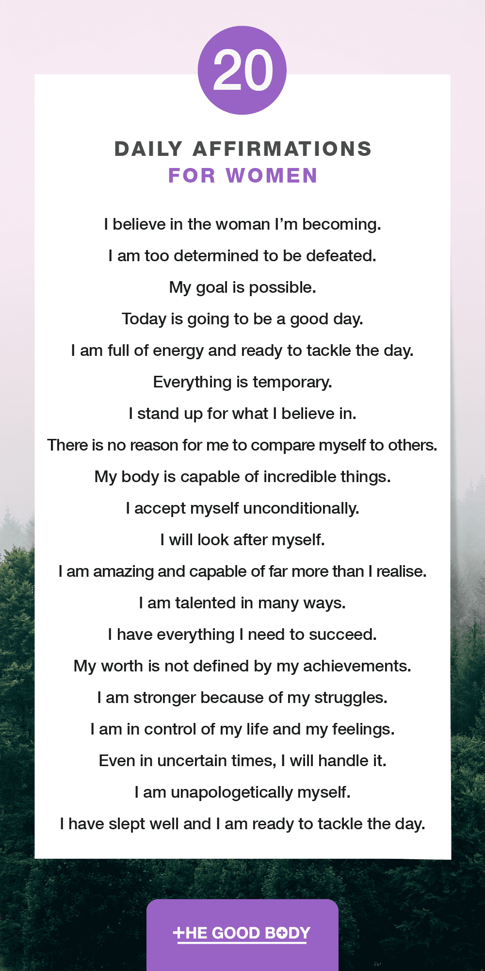20 Daily Affirmations for Women