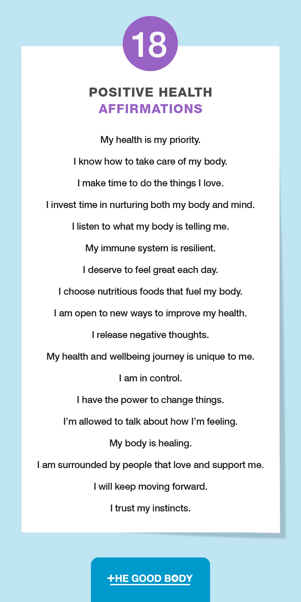 18 Positive Health Affirmations