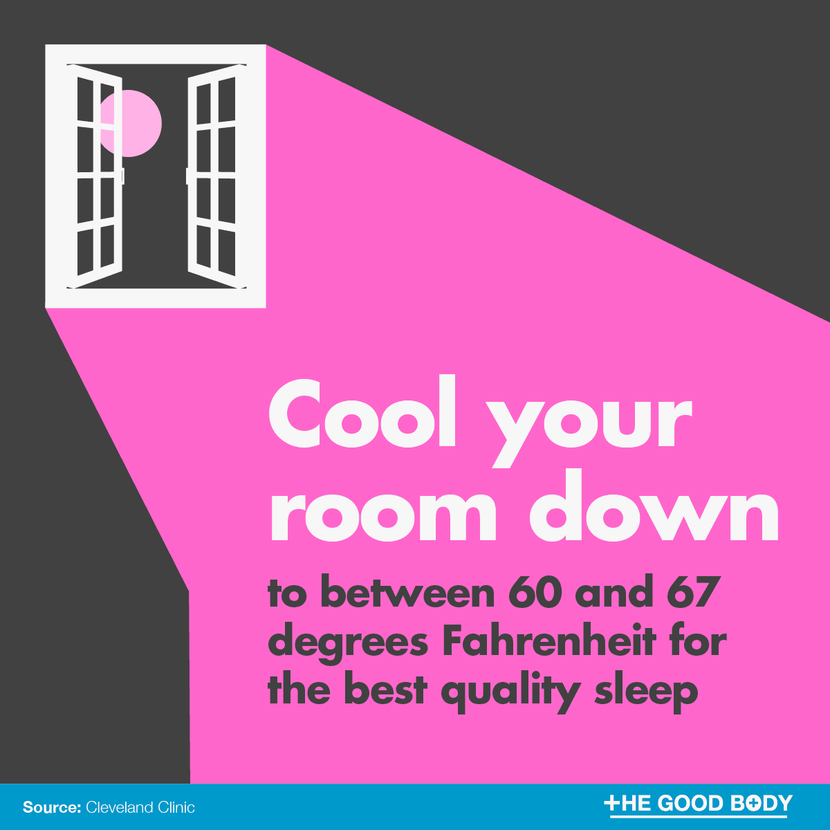 Infographic: Cool your room down to between 60 and 67 degrees Fahrenheit for the best quality sleep