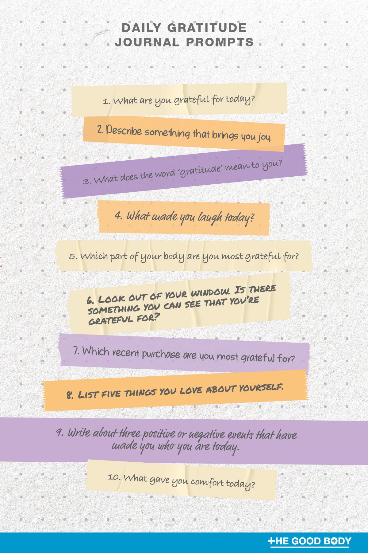 10 Daily gratitude journal prompts