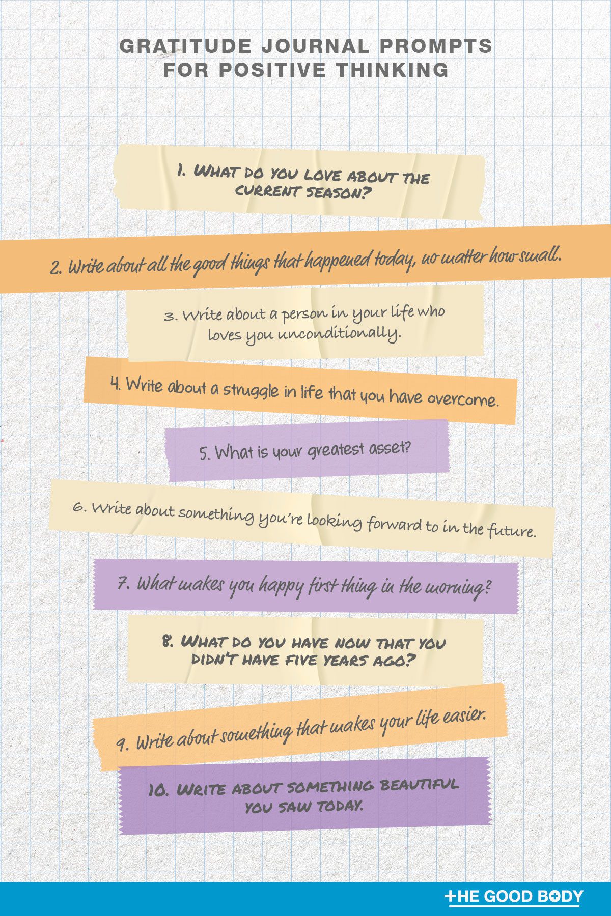 10 Gratitude journal prompts for positive thinking