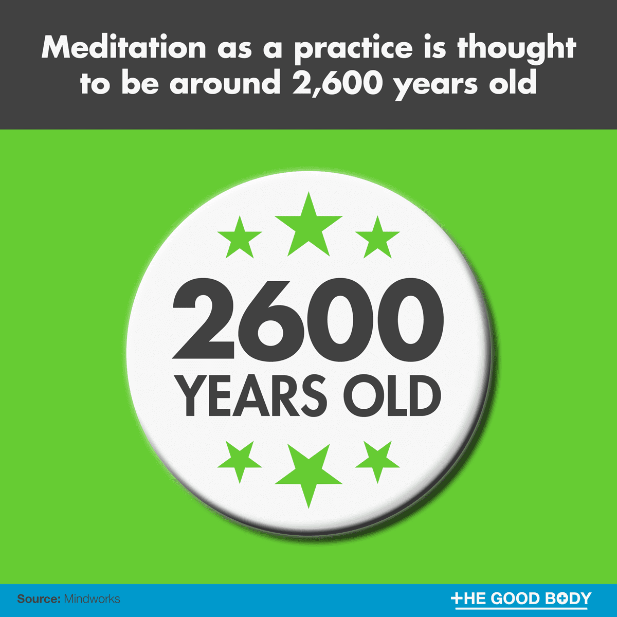 Meditation as a practice is thought to be around 2,600 years old