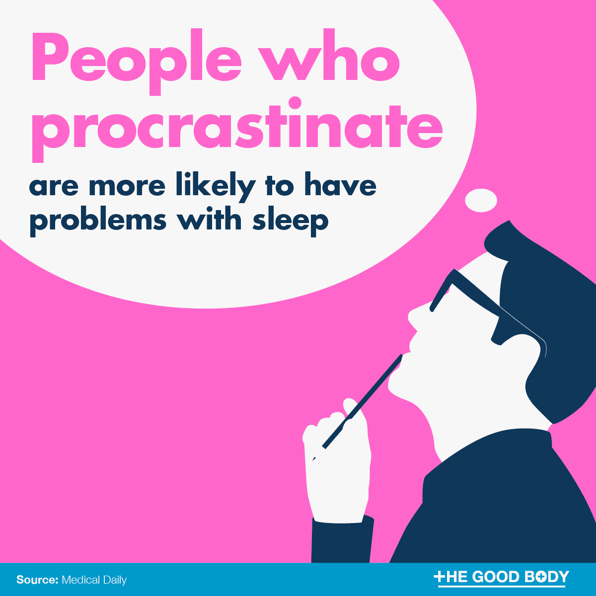 Infographic: People who procrastinate are more likely to have problems with sleep