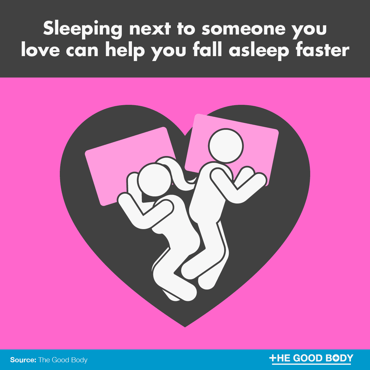 Sleeping next to someone you love can help you fall asleep faster