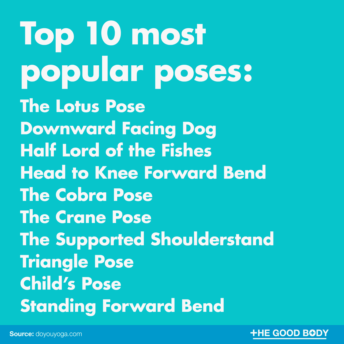 The top 10 most popular yoga poses