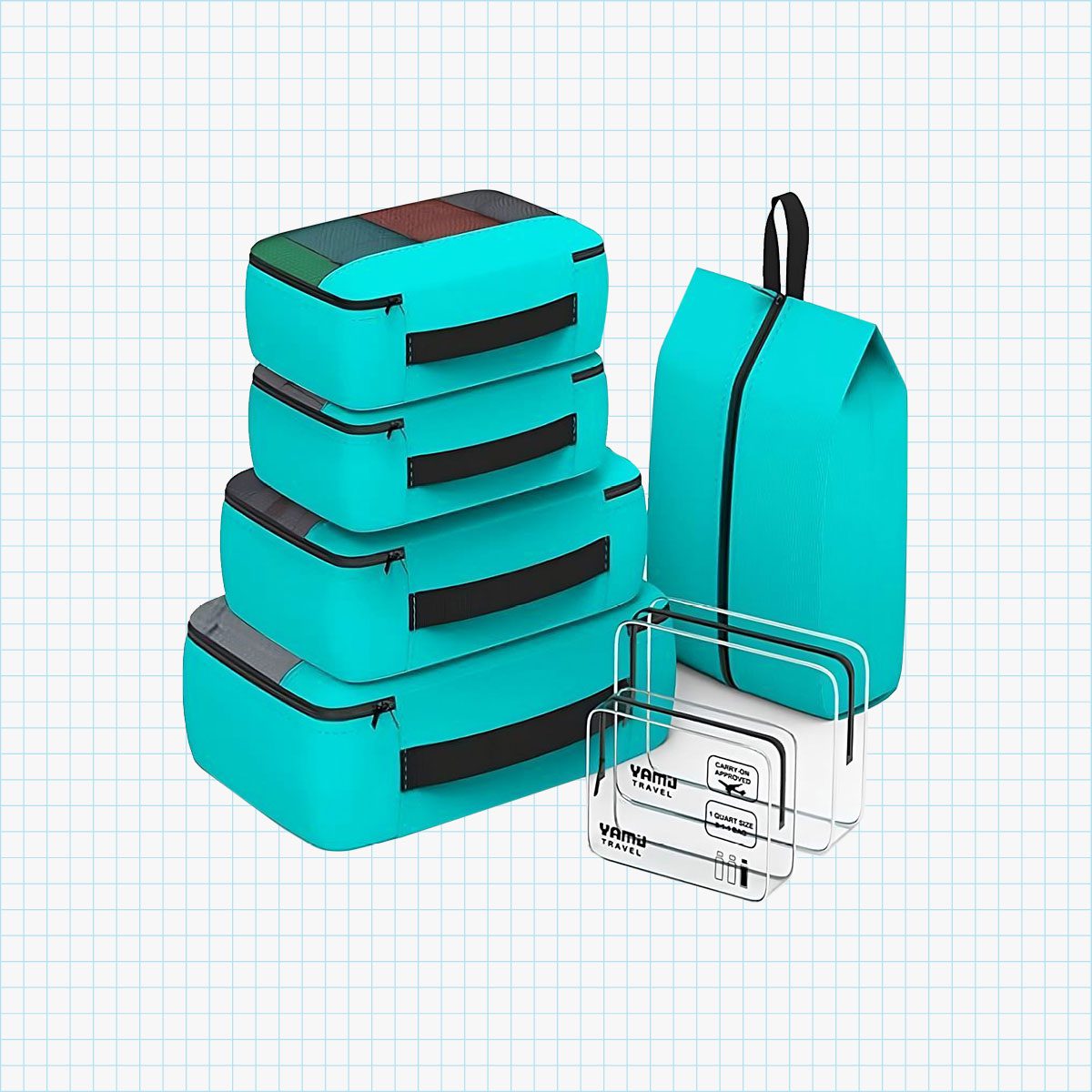 Yamiu Packing Cubes with Shoe Bag