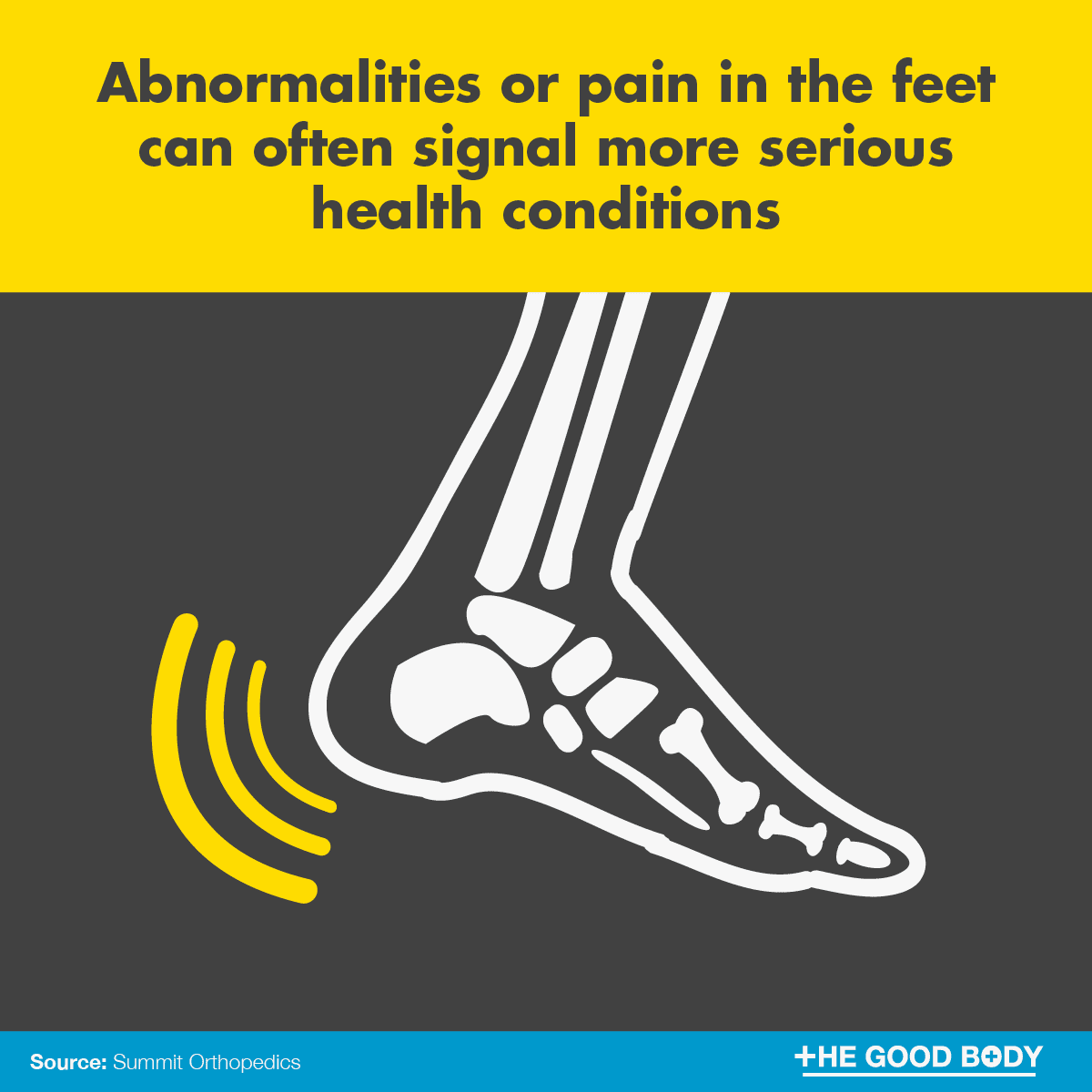 Abnormalities or pain in the feet can often signal more serious health conditions