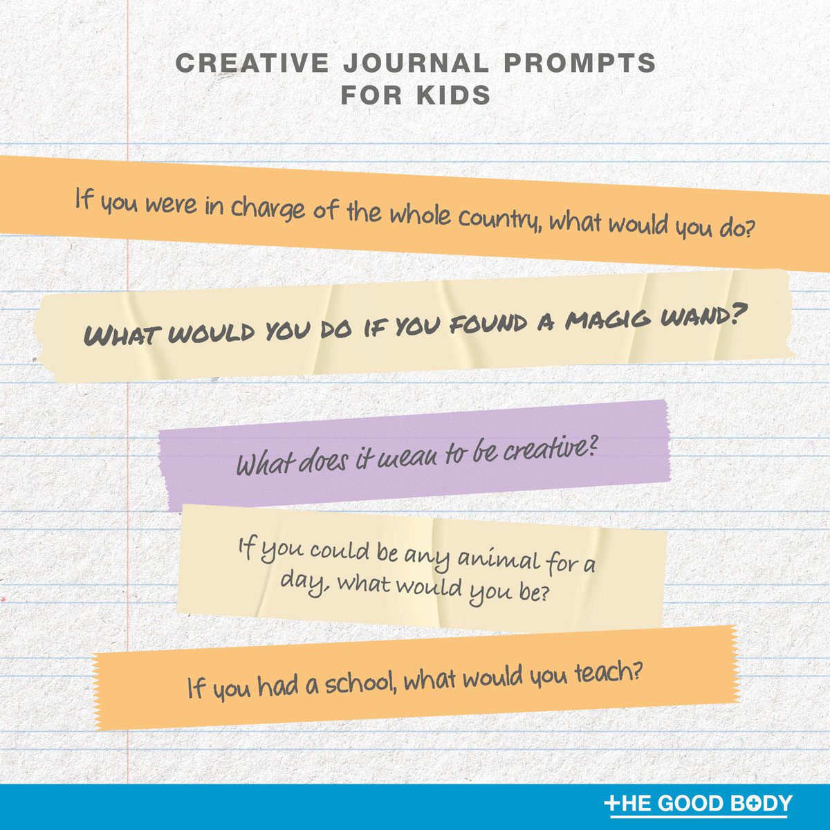 5 creative journal prompts for kids