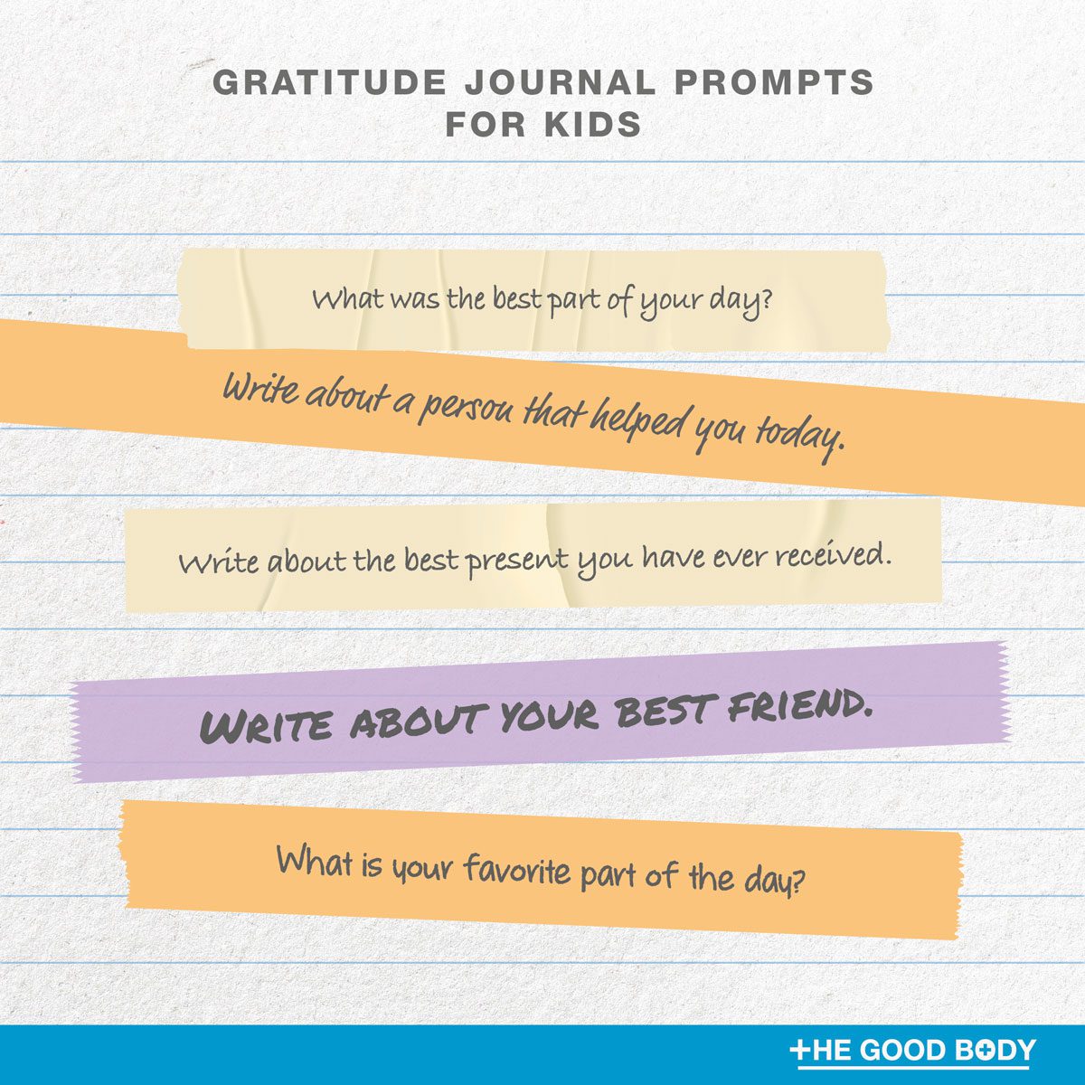 5 gratitude journal prompts for kids