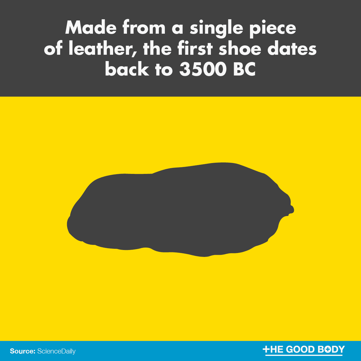 Made from a single piece of leather, the first shoe dates back to 3500 BC