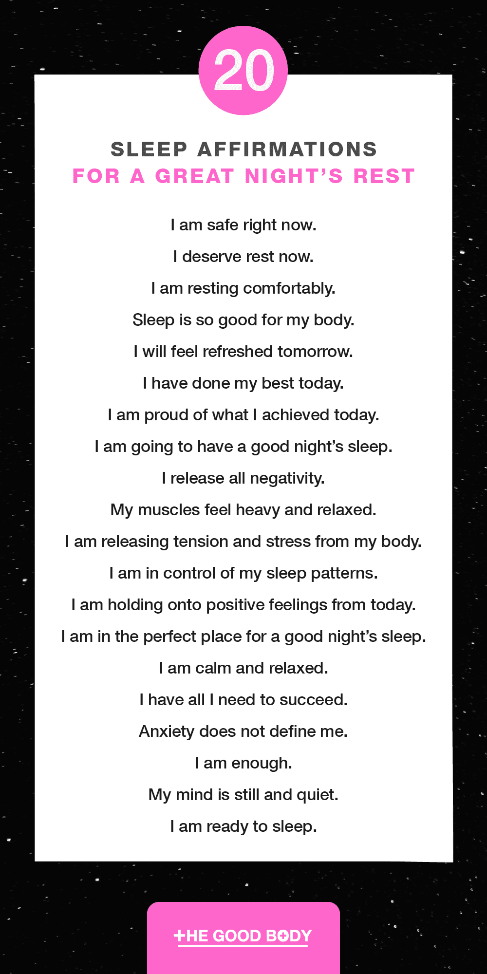 20 Sleep Affirmations for a Great Night's Rest