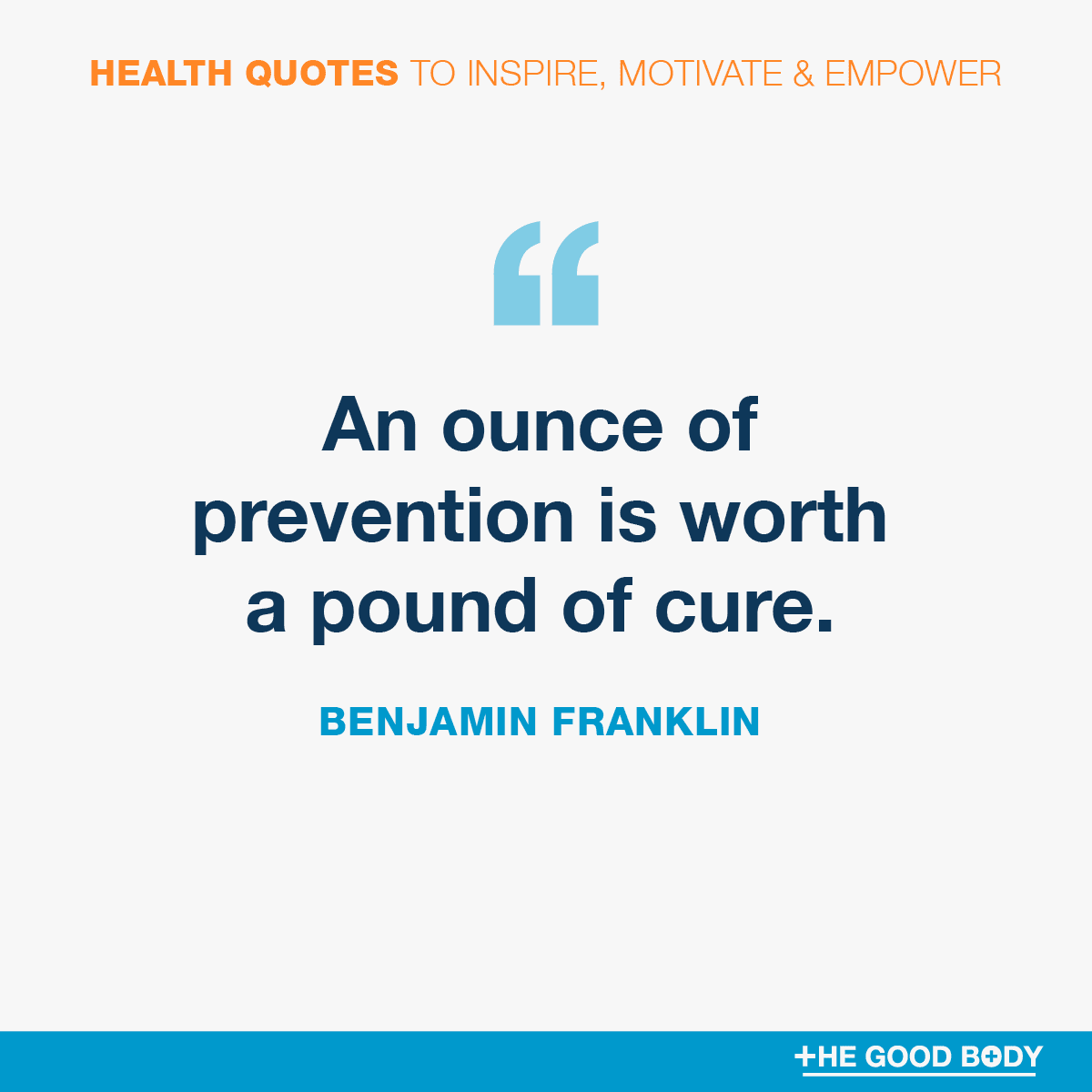 Inspirational Health Quotes #5 by Benjamin Franklin