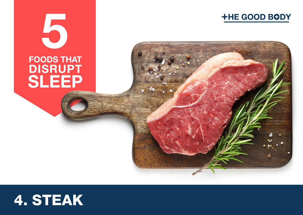 Avoid steak to help you sleep