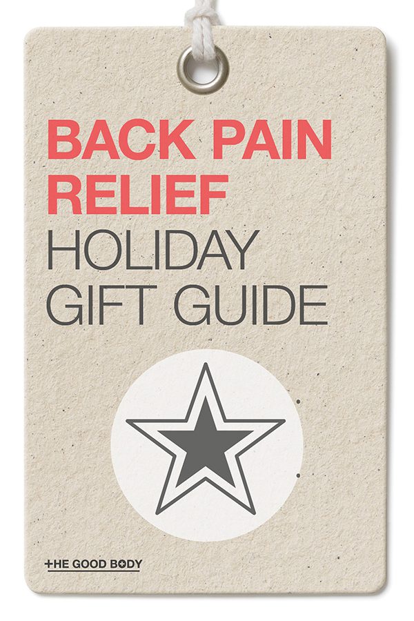 Back Pain Relief Holiday Gift Guide Pin Image