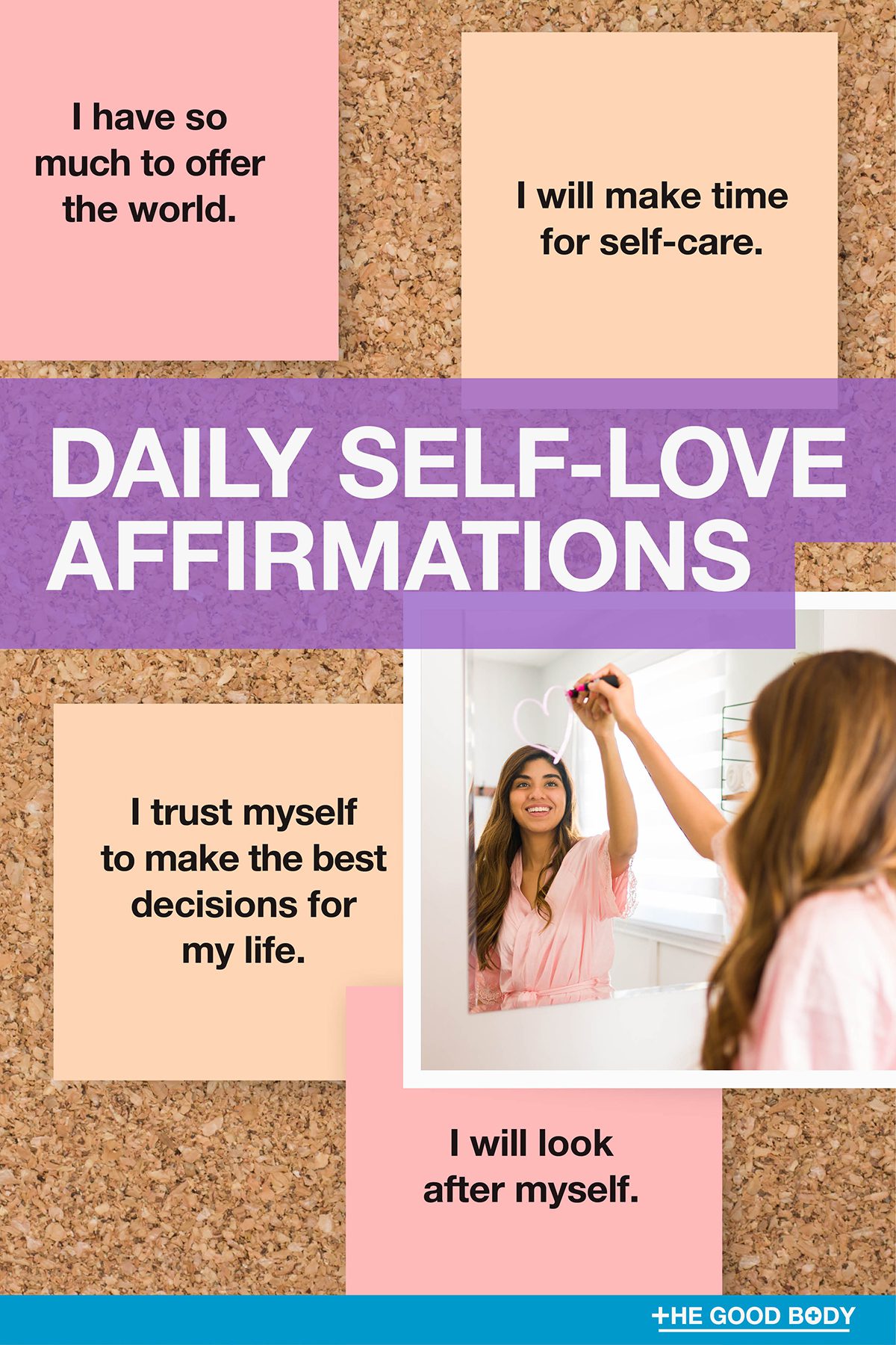 Daily Self-Love Affirmations on Post-it Notes