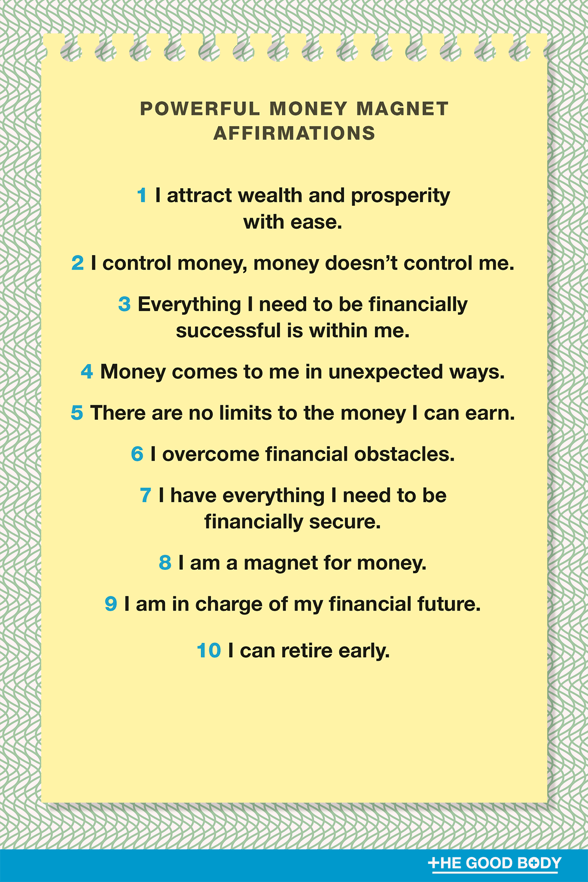 10 Powerful Money Magnet Affirmations on Note Paper