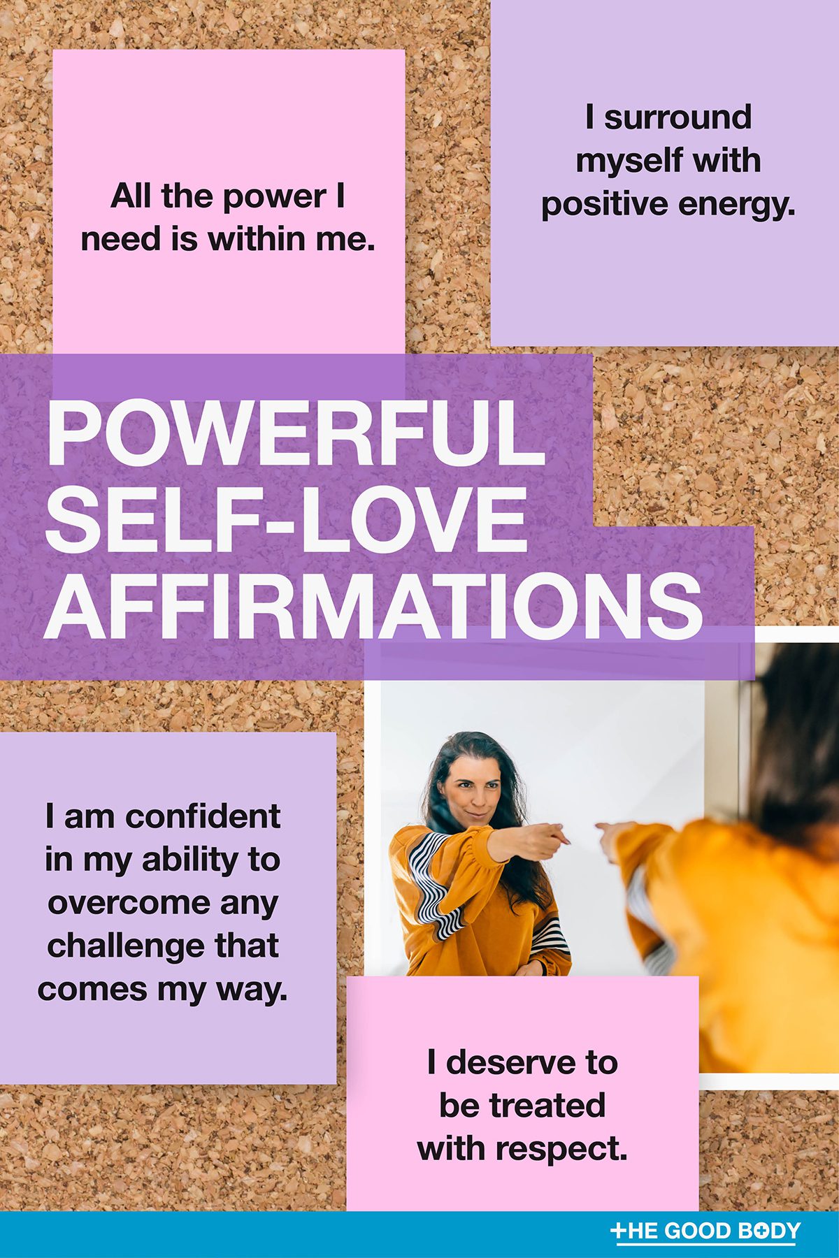 Powerful Self-Love Affirmations on Post-it Notes