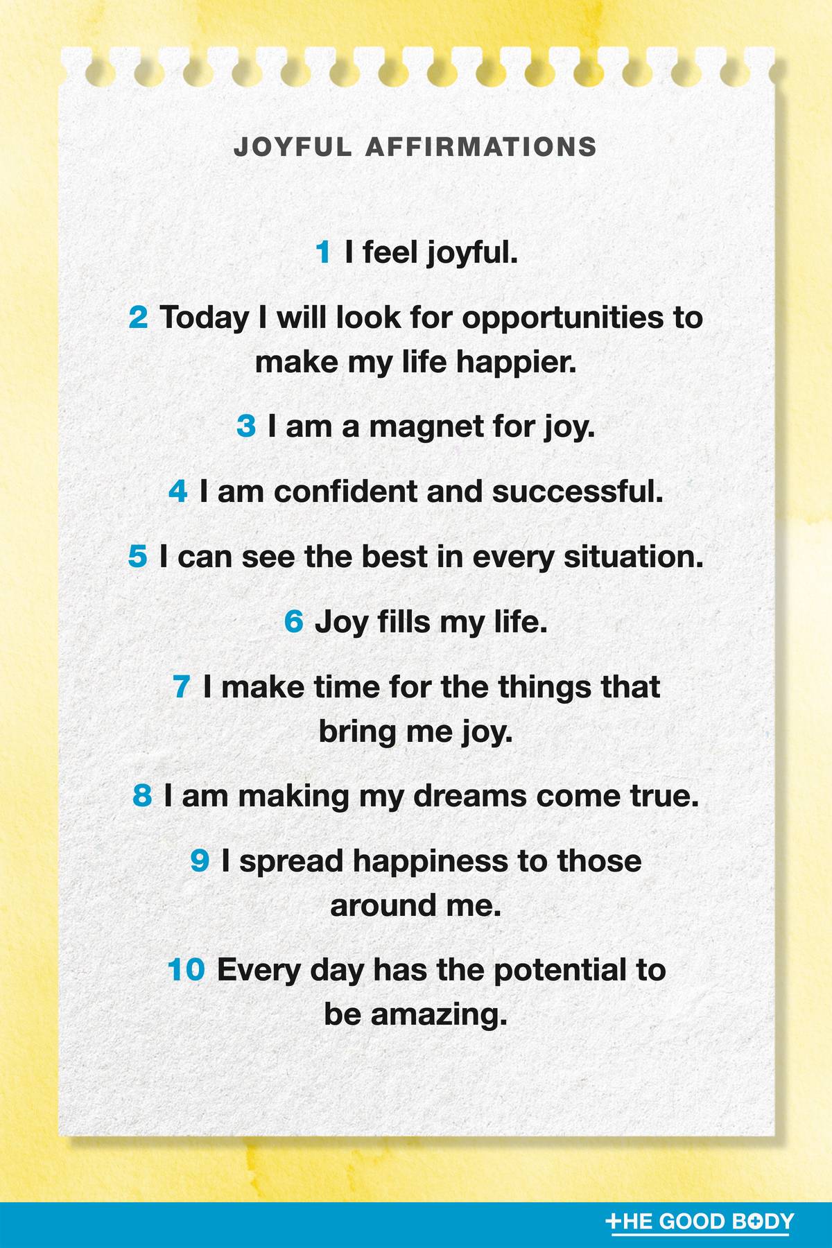 Affirmations for happiness and love for life –